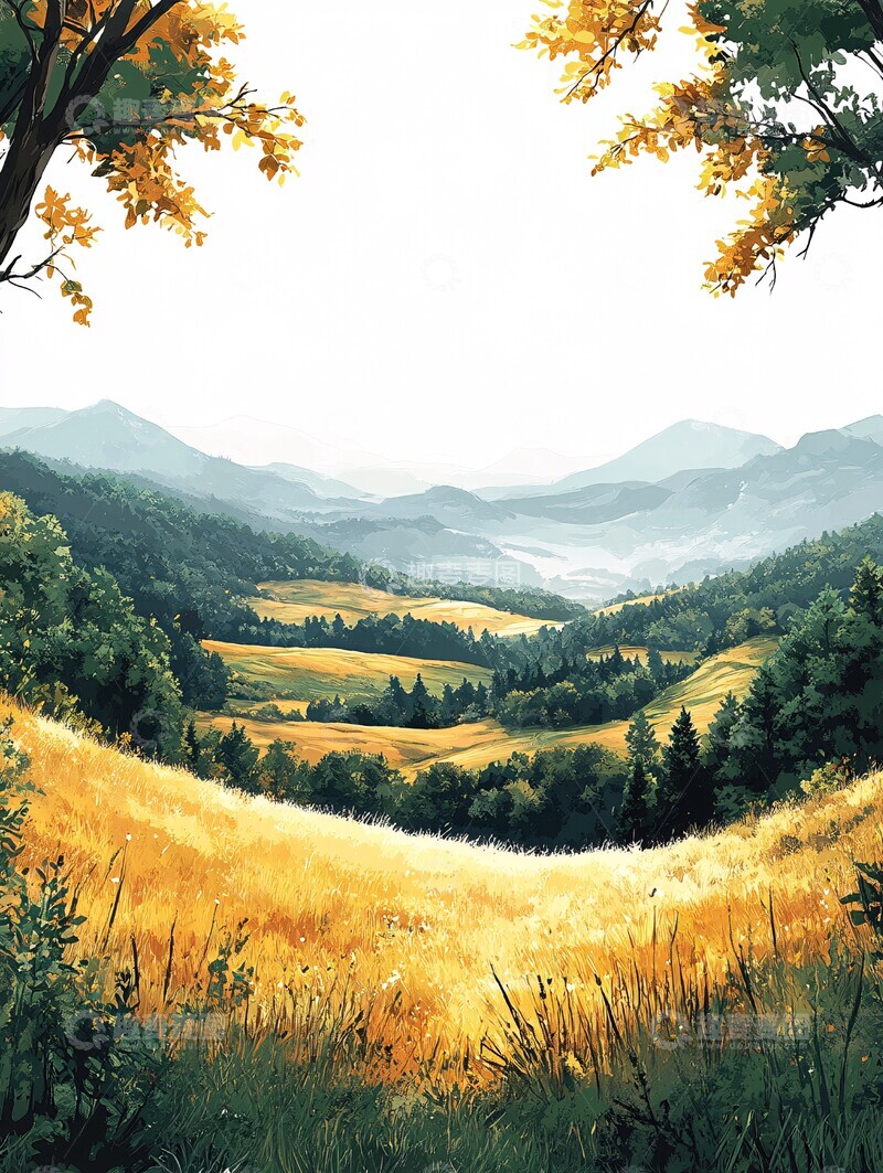 高清大图下载【趣麦麦图】草原风光草原山丘天空1