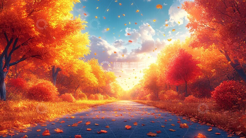 高清大图下载【趣麦麦图】秋日镜头背景1