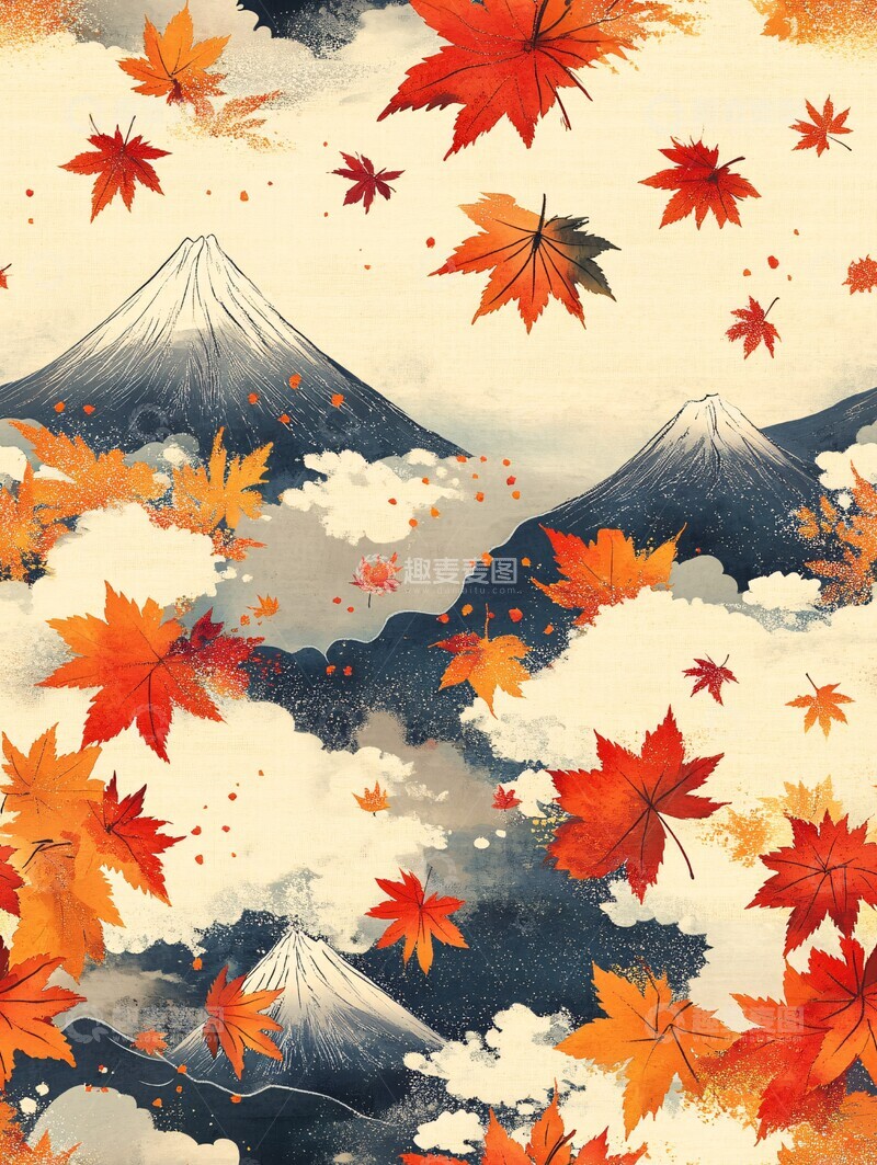 高清大图下载【趣麦麦图】秋叶富士秋叶富士红叶1