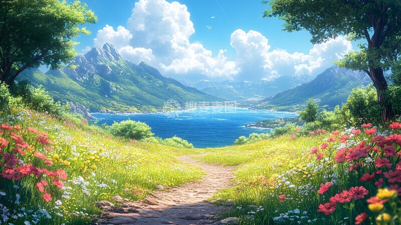 高清大图下载【趣麦麦图】卡通风景插画3