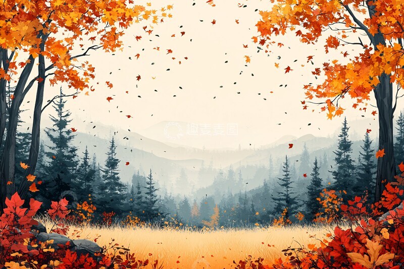 高清大图下载【趣麦麦图】森林叶影森林边缘背景1