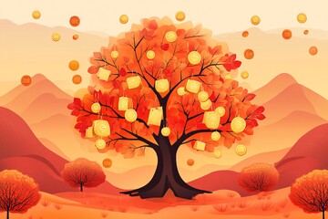 金色招财树新年3