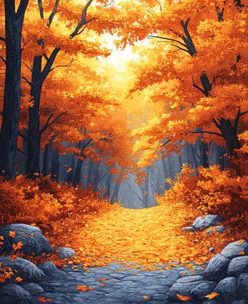 秋日森林儿童背景3