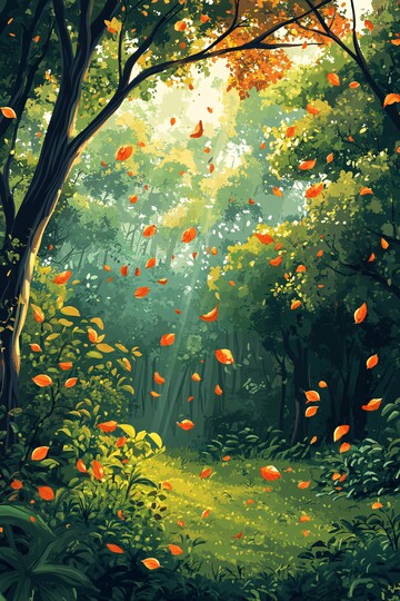 落叶飘飘的森林1