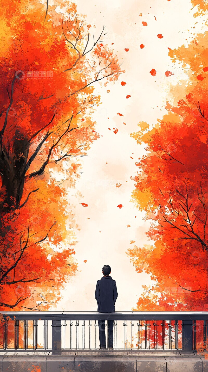 高清大图下载【趣麦麦图】秋色简约插画2