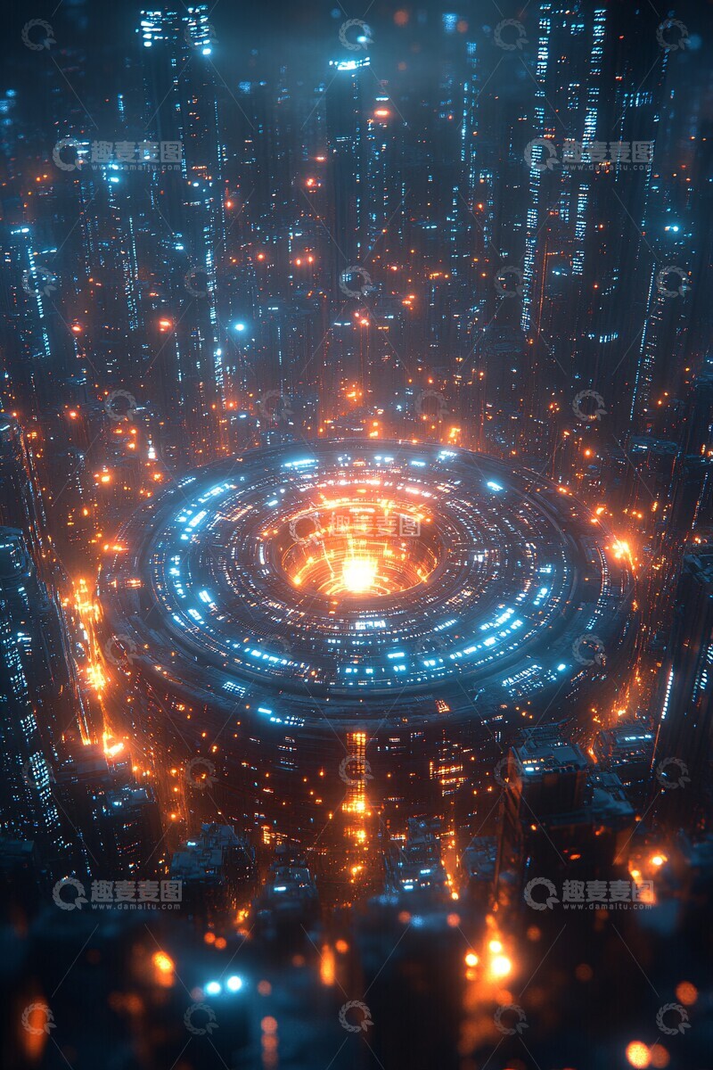 高清大图下载【趣麦麦图】-圆形悬浮数据平台3