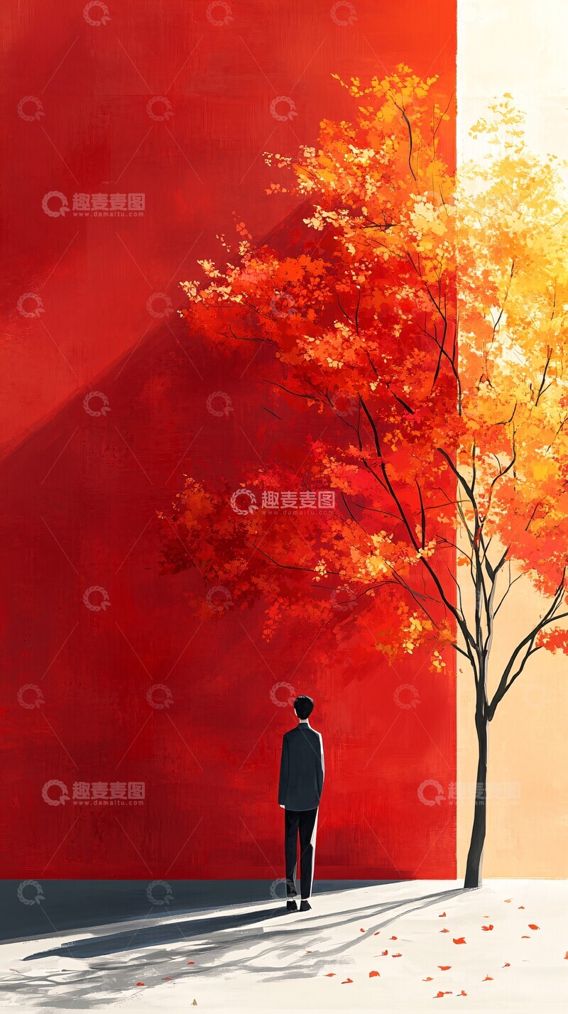 高清大图下载【趣麦麦图】秋色简约插画3