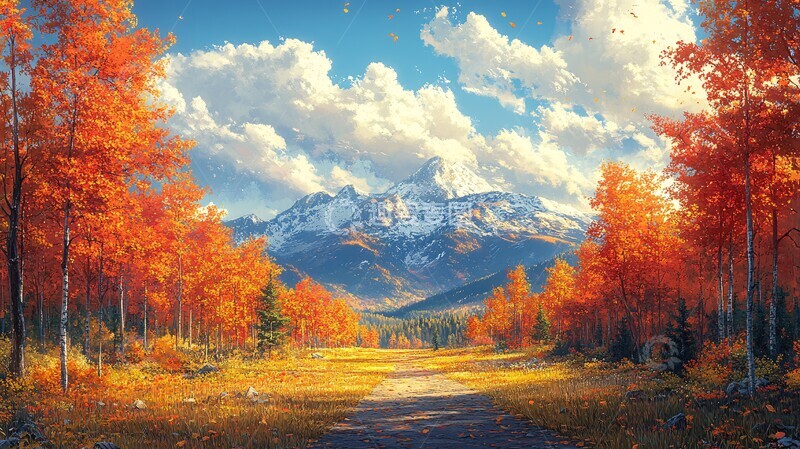 高清大图下载【趣麦麦图】秋日风景线秋日风景树木3