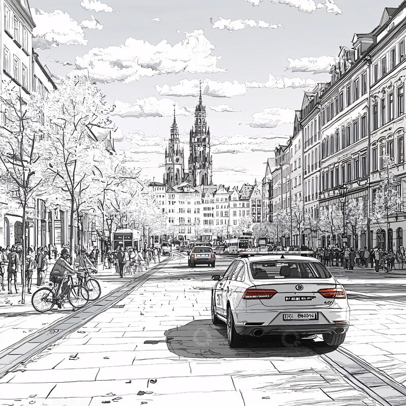 高清大图下载【趣麦麦图】城市交通全景2