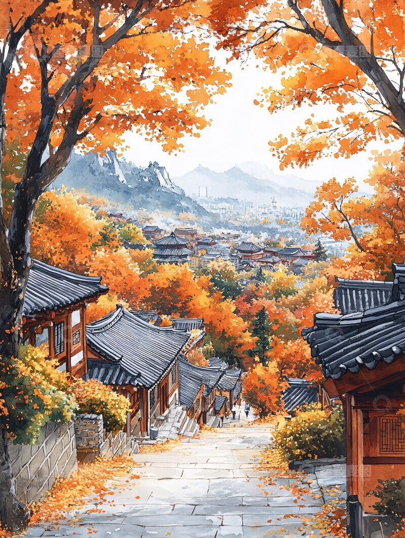 高清大图下载【趣麦麦图】秋叶飘落秋叶飘落树木2