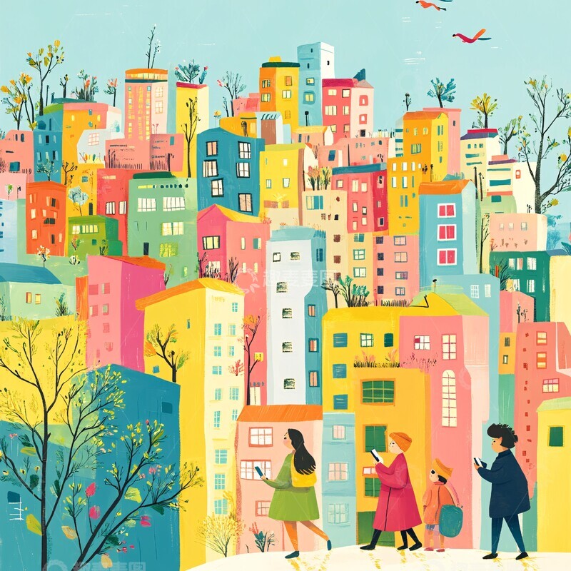 高清大图下载【趣麦麦图】手机小城的日常2