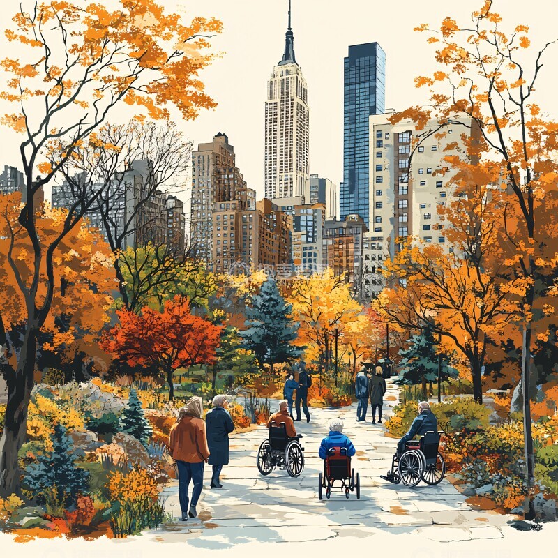 高清大图下载【趣麦麦图】无障碍出行人群1