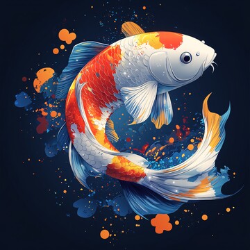 鲤鱼跃动鲤鱼跃动扁平2