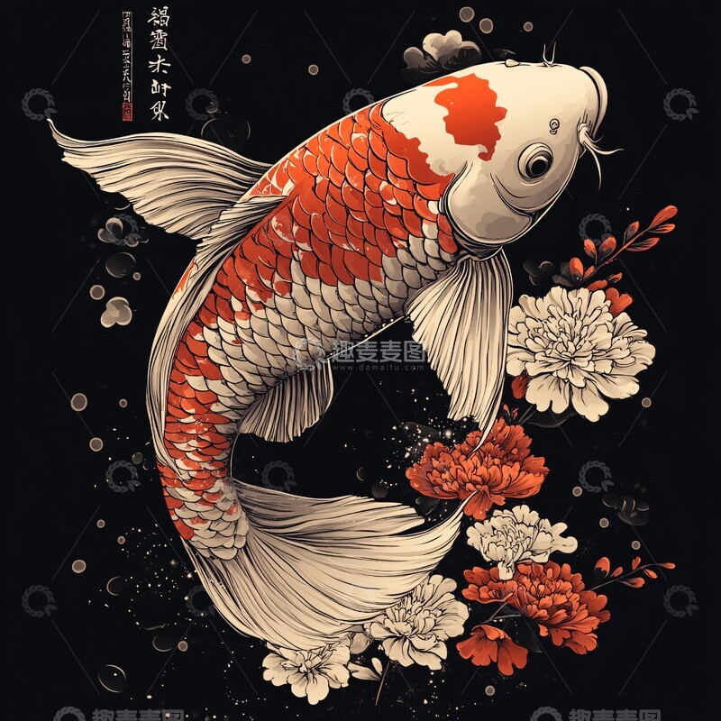 高清大图下载【趣麦麦图】传统艺术锦鲤2
