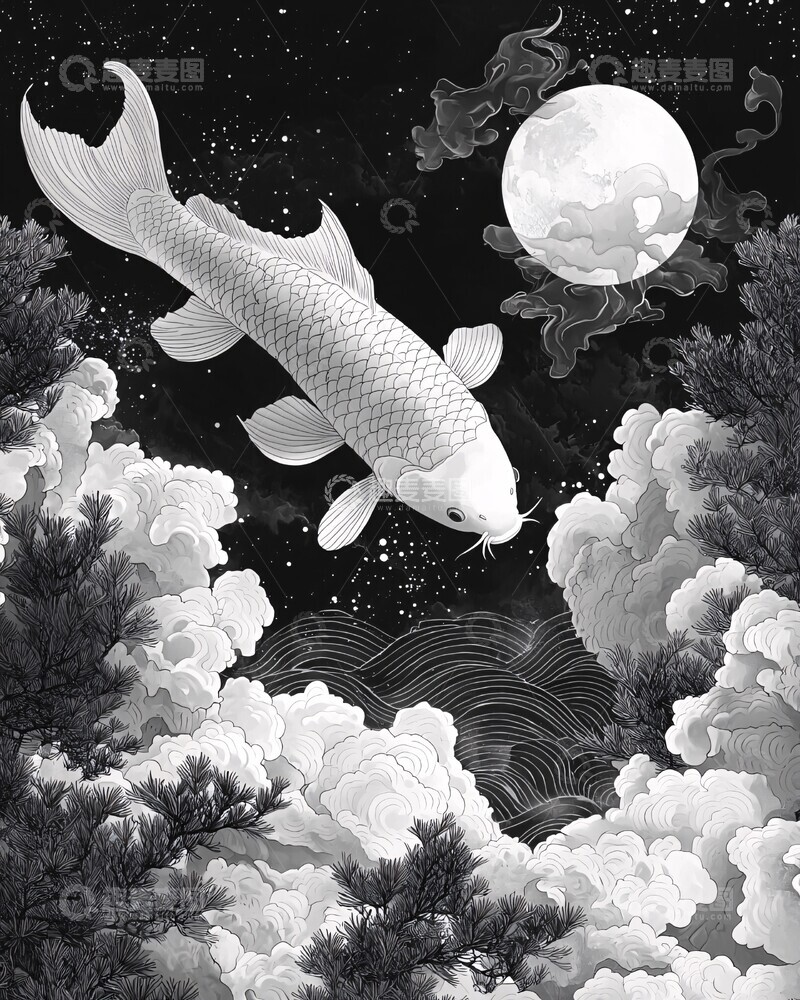 高清大图下载【趣麦麦图】水墨宇宙水墨宇宙太阳2