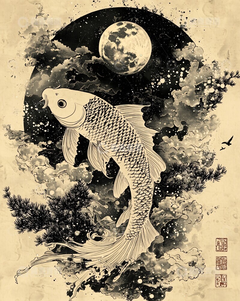 高清大图下载【趣麦麦图】水墨宇宙水墨宇宙太阳