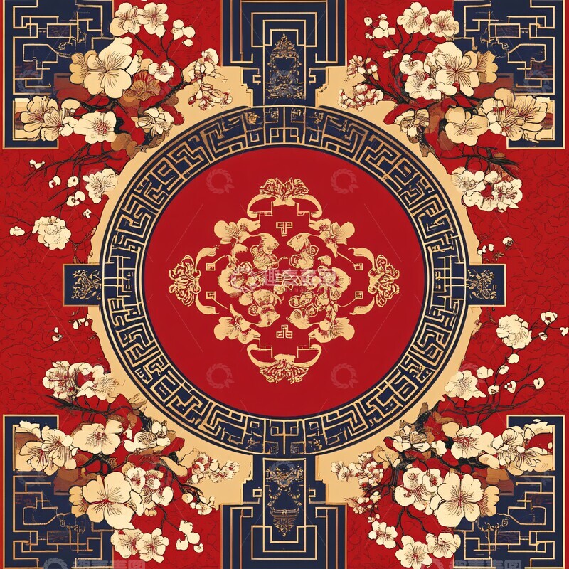 高清大图下载【趣麦麦图】新春佳节对联图案3