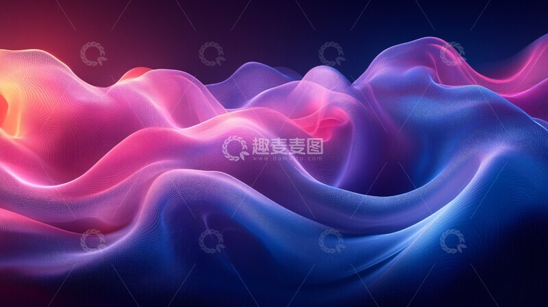 高清大图下载【趣麦麦图】蓝紫波浪线矢量图3