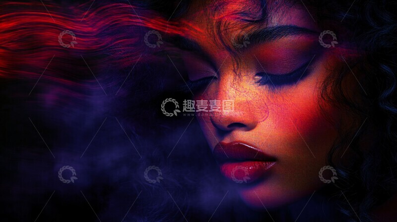 高清大图下载【趣麦麦图】紫色光波抽象背景3