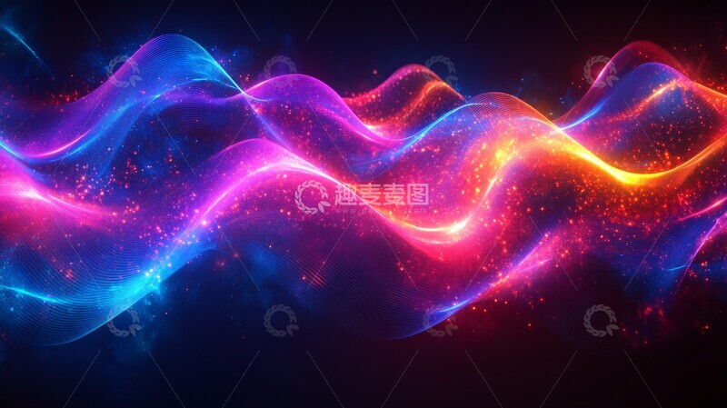 高清大图下载【趣麦麦图】霓虹线条声波设计3