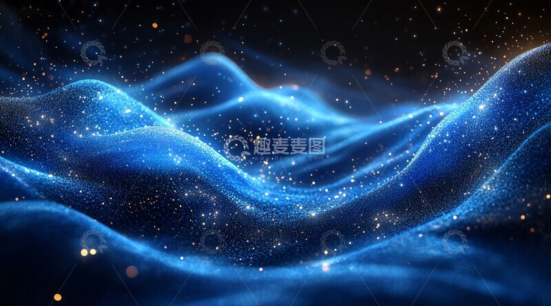 高清大图下载【趣麦麦图】蓝色流光设计背景3