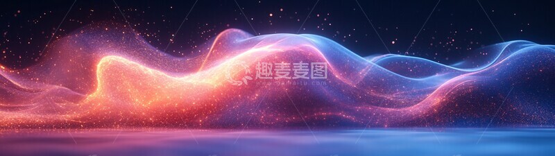 高清大图下载【趣麦麦图】紫色蓝色波形图1