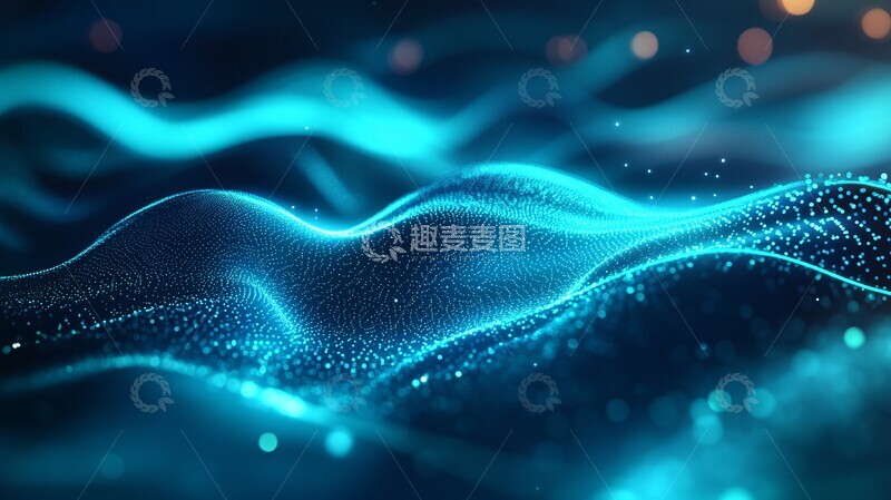 高清大图下载【趣麦麦图】蓝绿霓虹线条2