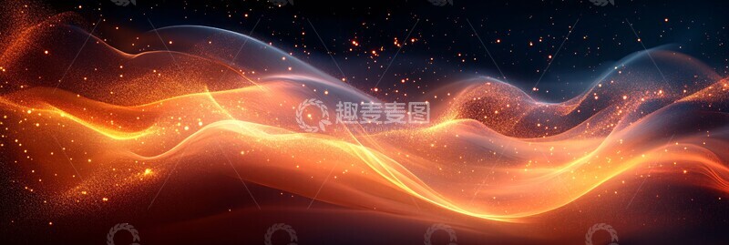 高清大图下载【趣麦麦图】暖光波浪几何图2