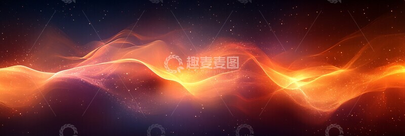 高清大图下载【趣麦麦图】暖光波浪几何图3