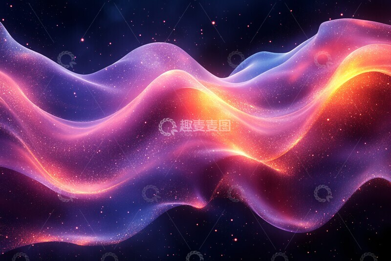 高清大图下载【趣麦麦图】紫色渐变波纹线3