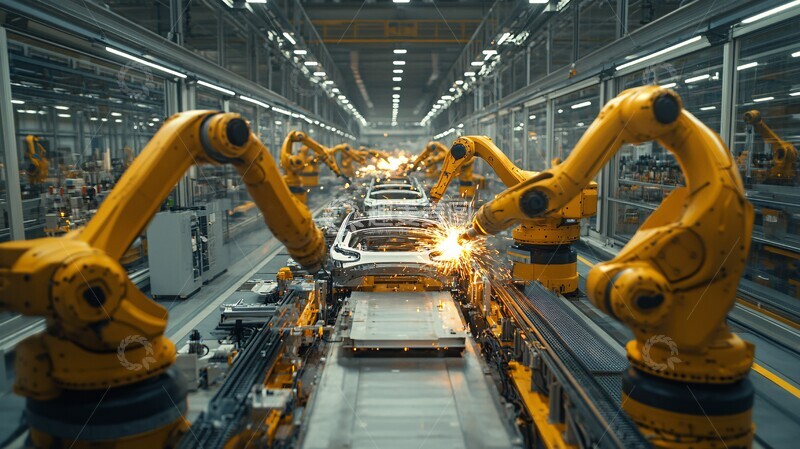 高清大图下载【趣麦麦图】机器人焊接汽车框架4