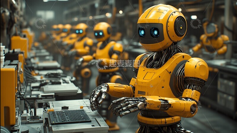 高清大图下载【趣麦麦图】智能生产机器人3