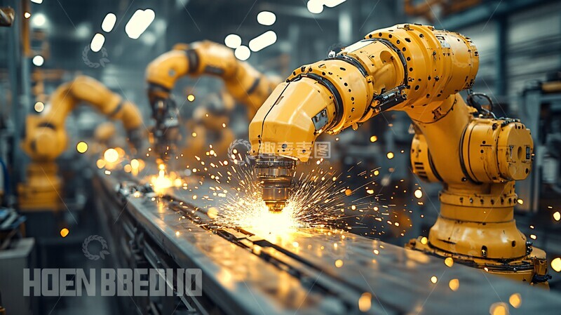 高清大图下载【趣麦麦图】黄色机械臂焊接1