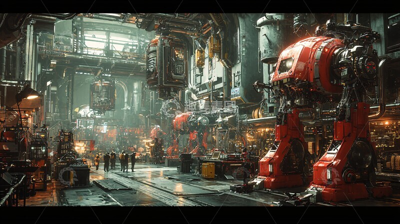 高清大图下载【趣麦麦图】机器人装配工厂2