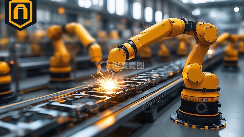 高清大图下载【趣麦麦图】机器人焊接汽车框架5