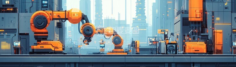 高清大图下载【趣麦麦图】机械臂协同工作3