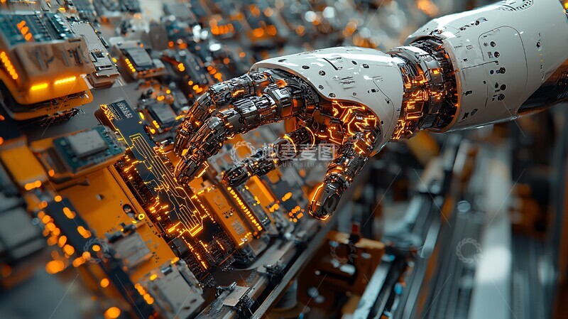 高清大图下载【趣麦麦图】机械臂微芯片组装2