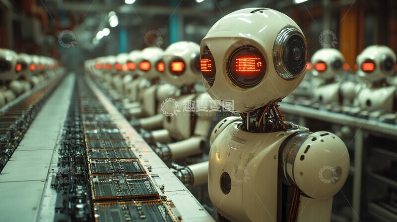 高清大图下载【趣麦麦图】电子工厂机械臂1