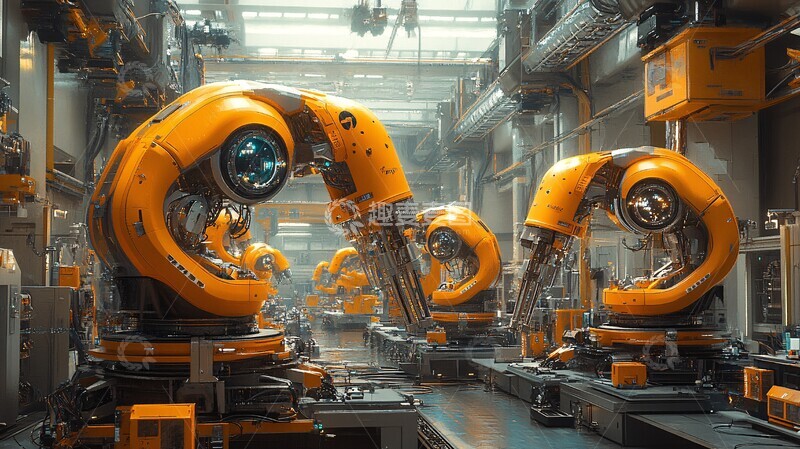 高清大图下载【趣麦麦图】工厂机器人生产线2