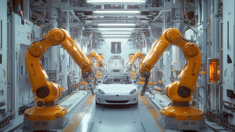 高清大图下载【趣麦麦图】机器人生产线2