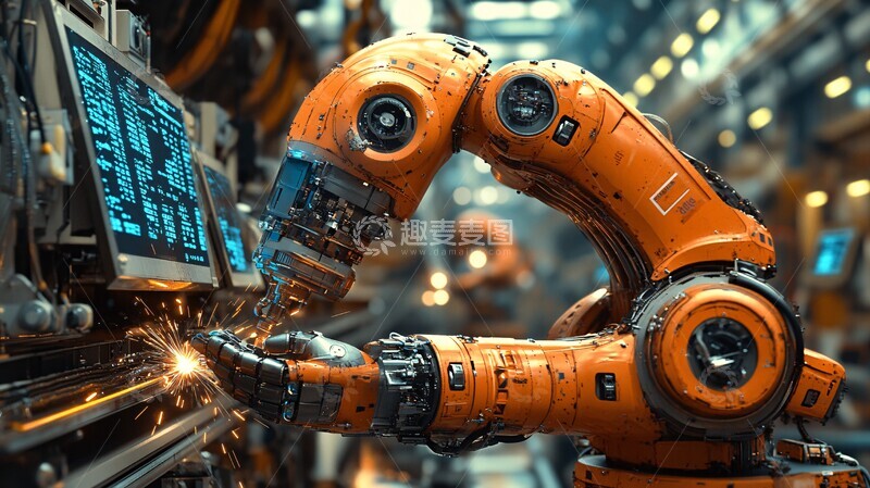 高清大图下载【趣麦麦图】机械臂焊接工厂3