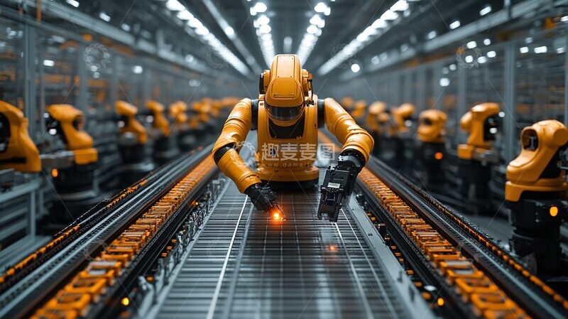 高清大图下载【趣麦麦图】机器人手臂工厂工作1