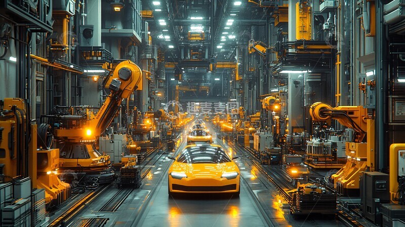 高清大图下载【趣麦麦图】电动车辆装配线2