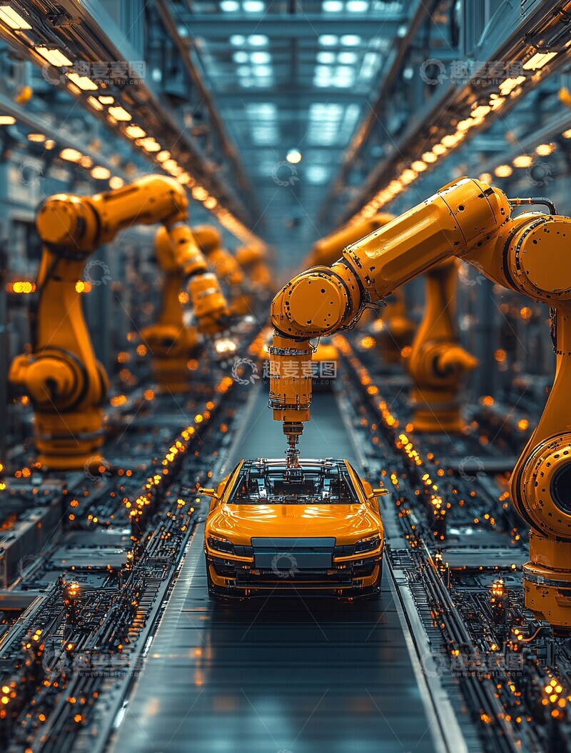 高清大图下载【趣麦麦图】机器人汽车生产3