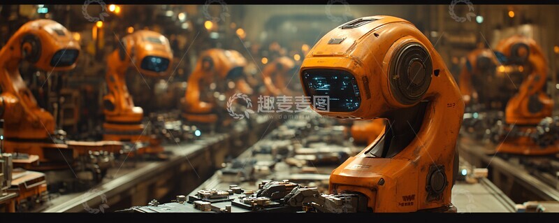 高清大图下载【趣麦麦图】机器人生产线6