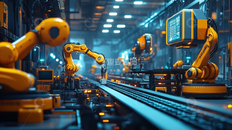 高清大图下载【趣麦麦图】机器人装配生产线1