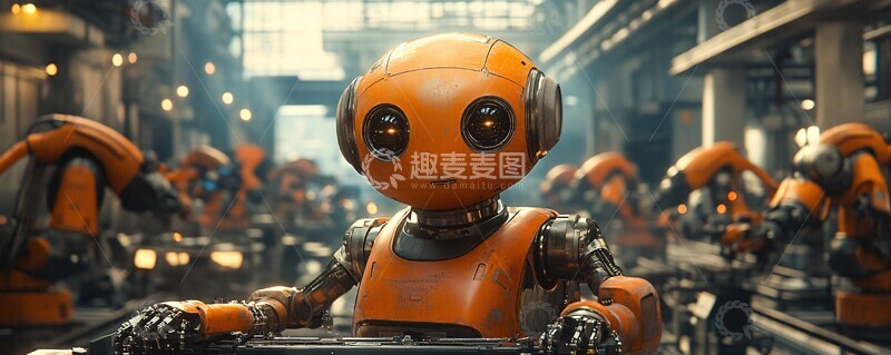 高清大图下载【趣麦麦图】机器人生产线7