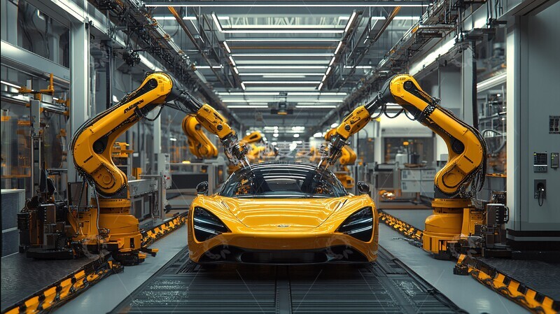 高清大图下载【趣麦麦图】机器人生产线3