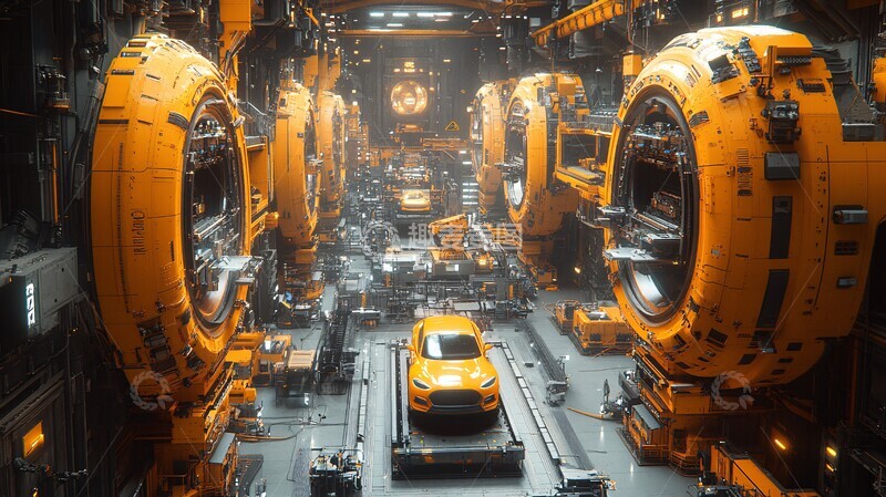 高清大图下载【趣麦麦图】电动车辆装配线3