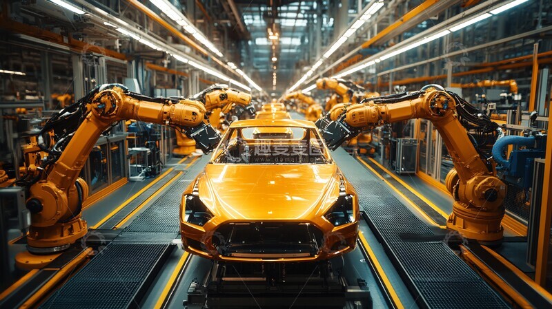 高清大图下载【趣麦麦图】机械臂装配汽车2